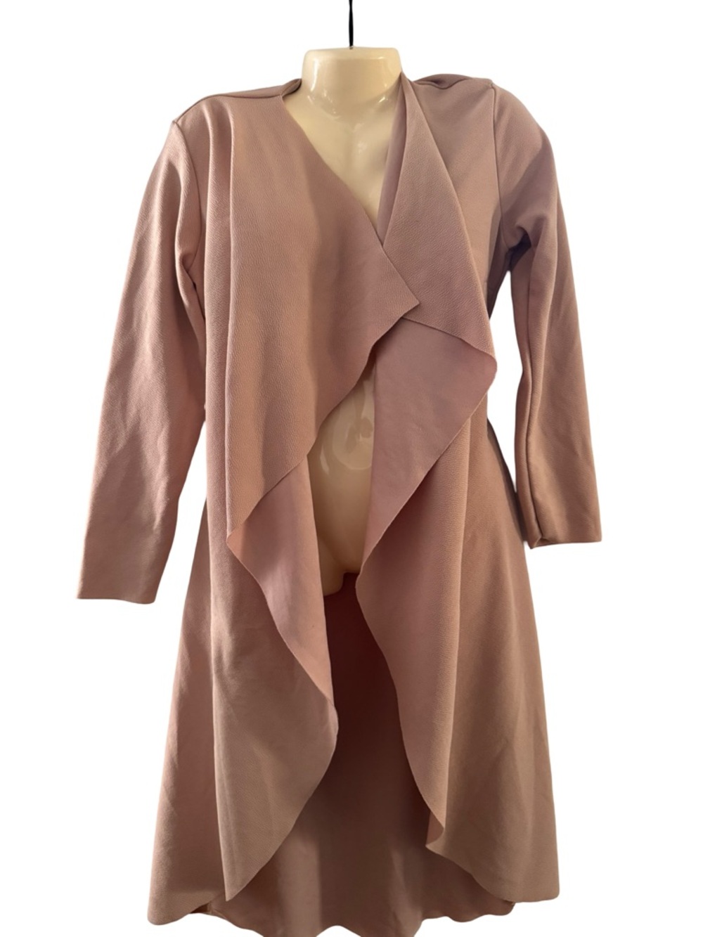 Boohoo Dusty Pink Drape Front long Cardigan